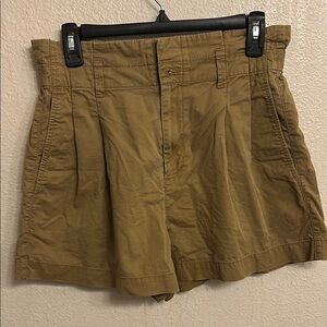 Madewell Women Casual Tan Pockets Linen Shorts Size 4